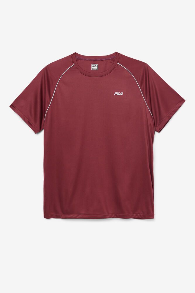 Fila T-Shirt Mens Red - Fauna Crew - Philippines 0512648-NG